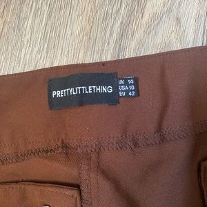 Satin brown boyfriend pants
